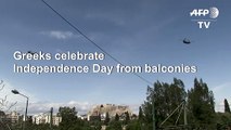 Coronavirus: Greeks celebrate Independence Day from balconies