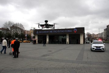 Polisten vatandaşlara drone ile "evde kalın" uyarısı