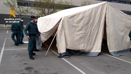 Guardia Civil instala tienda modular para pruebas de COVID19 en Calahorra (La Rioja)