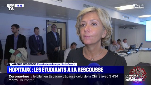 Valérie Pécresse, présidente de la région Ile-de-France, appelle les étudiants à revenir à l'hôpital pour aider