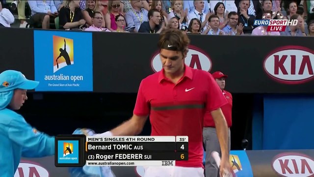 Australian Open 2012 R4: Federer vs Tomic Highlights