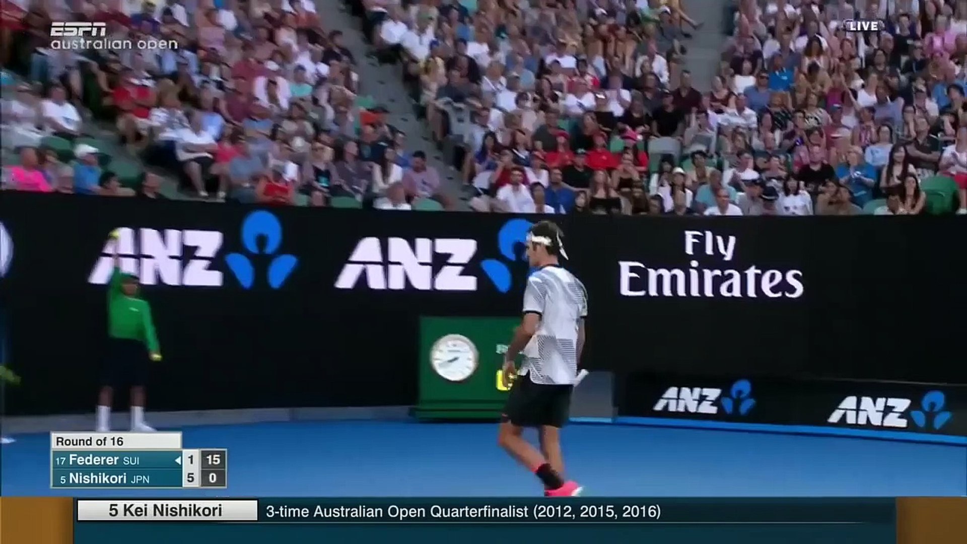 Australian Open 2017 R4 Roger Federer 17 V Kei Nishikori 5 Highlights Video Dailymotion