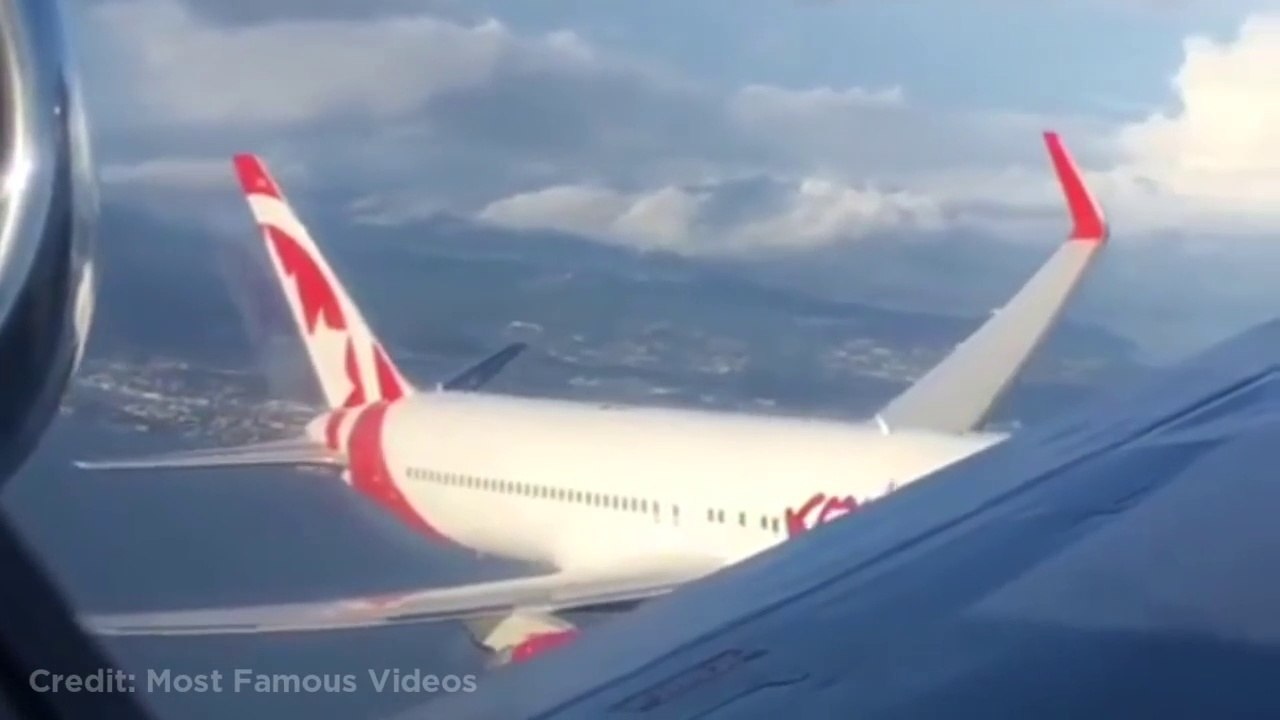 Plane_Flies_Too_Close_To_Another_Plane4k