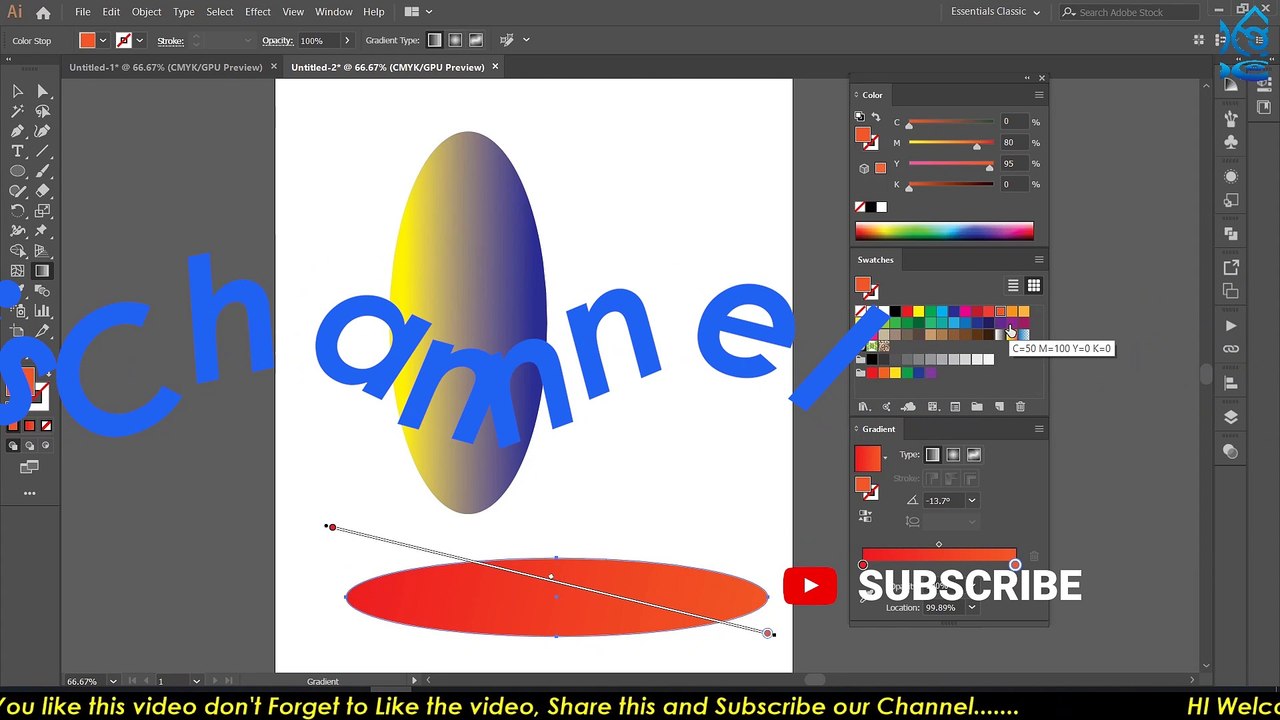 Gradient Tool Adobe Illustrator Training - Class 22- Learn Gradients |  @Aanav Creations   @Technical Maanav