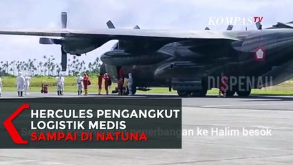 Pesawat Pengangkut Logistik Medis dari Shanghai Sampai di Natuna