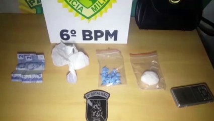 Após denúncia de aglomeração de pessoas, Pelotão de Choque da PM detém dois e apreende drogas