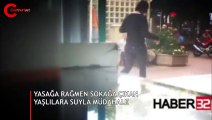 Yasağa rağmen sokağa çıkan yaşlılara suyla 'müdahale'