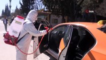 Şahinbey'deki taksi ve taksi durakları dezenfekte edildi