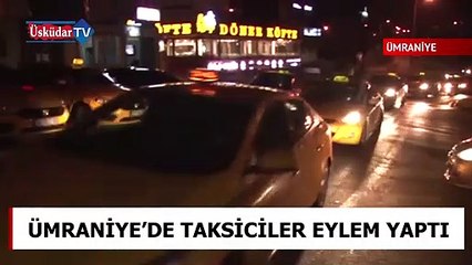 Korona virüs nedeniyle işlerinin azaldığını belirten taksiciler eylem yaptı