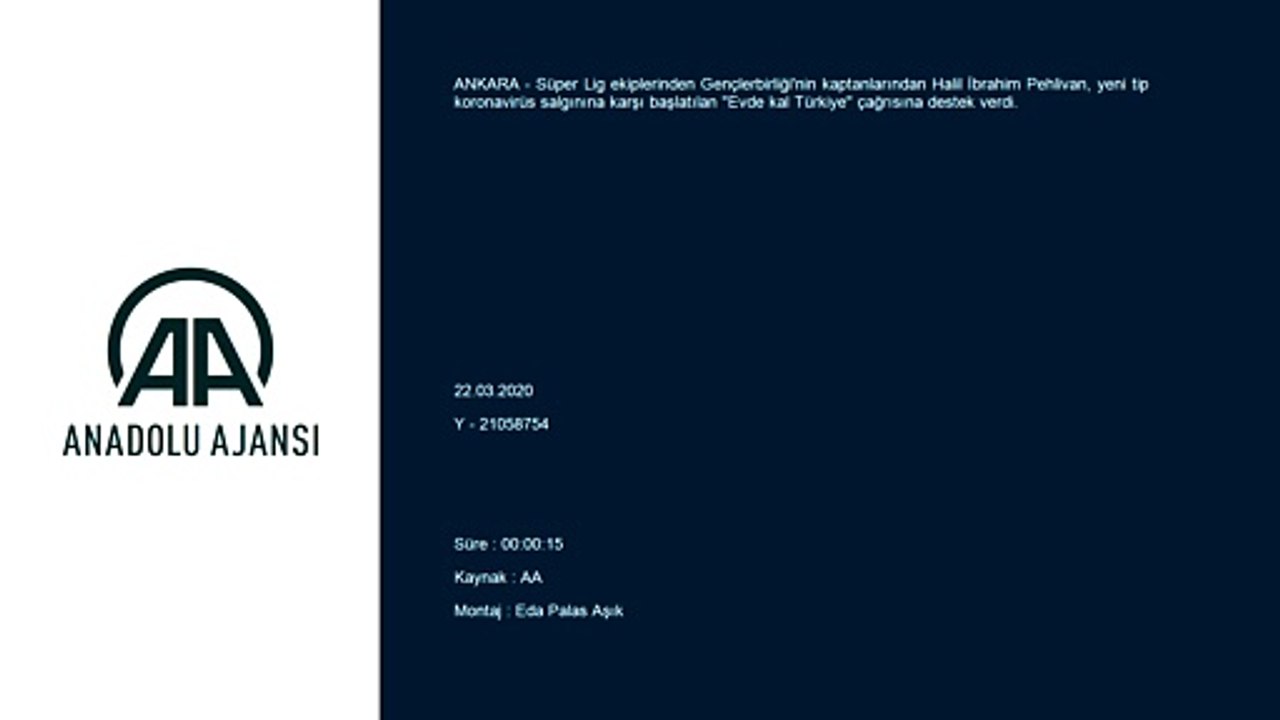 Gençlerbirliği'nin kaptanlarından Halil İbrahim Pehlivan, 'evde kal' çağrısı yaptı - ANKARA