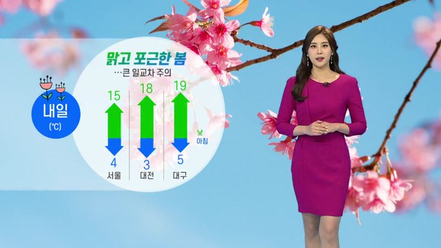 [날씨] 내일 맑고 포근한 봄...큰 일교차 주의 / YTN