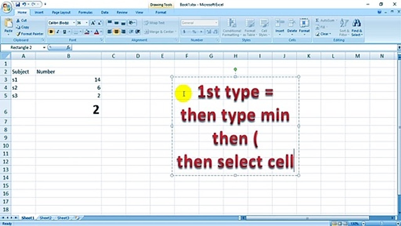 MS Excel Tutorials - How To MIN Formula in MS Excel | How To MIN Function in MS Excel