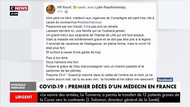 Un médecin urgentiste meurt du coronavirus, le premier en France