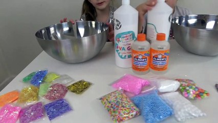 Sophia e Alice Fazendo Slime Colorido e Decorado Parte 1