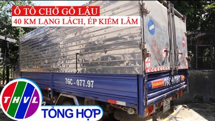 Ô tô chở gỗ lậu lạng lách, ép kiểm lâm trên đường tại Quảng Ngãi