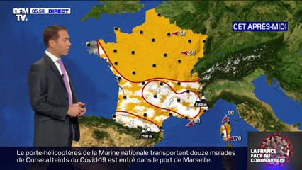 Le ciel est dégagé et ensoleillé sur la moitié nord de la France ce lundi