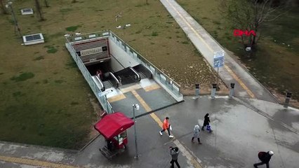 ÜSKÜDAR'DAKİ BOŞ YOLLAR HAVADAN GÖRÜNTÜLENDİ
