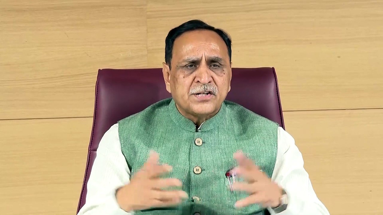 CORONAVIRUS PROTECTION MEETING BY VIJAY RUPANI THROUGH VIDEO CONFERENCE WITH ALL CORPORATIONS IN GANDHINAGAR