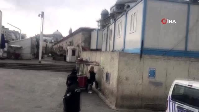 Taksim Eğitim ve Araştırma Hastanesi'nde karantinadan kaçtığı iddia edilen bir kadın polisi alarma...