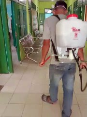 Antisipasi Corona, Puskesmas Sukarejo Disemprot Desinfektan