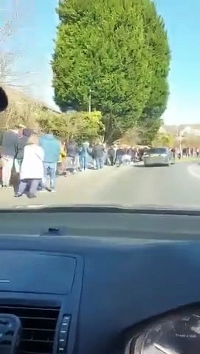 Queues outside Tesco, in St Leonards