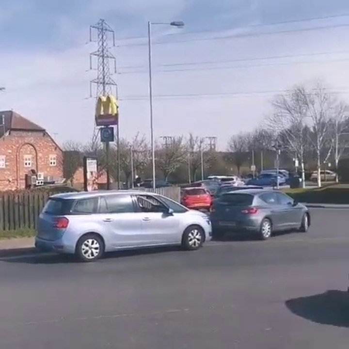 Long queues for McDonalds in Bramley