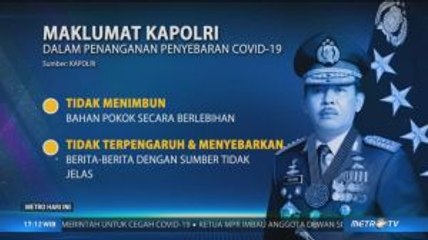 Kapolri Keluarkan Maklumat Cegah Penyebaran Virus Corona