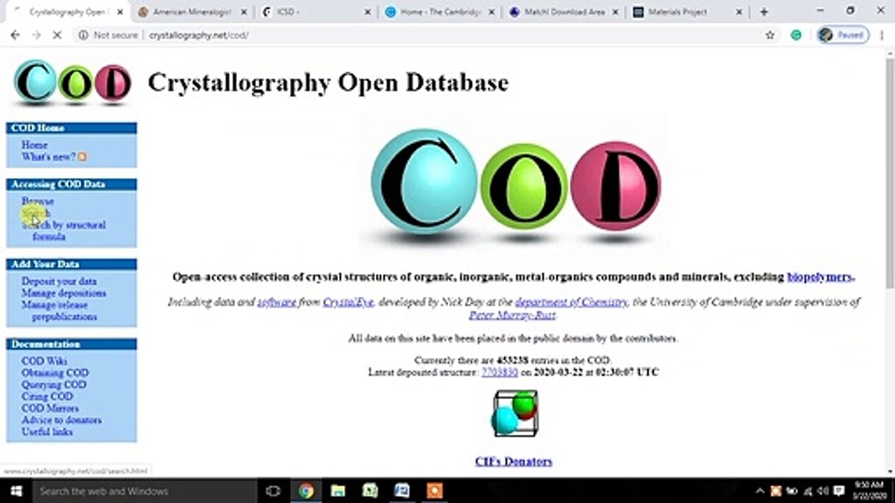 Full Tutorial on Open Database of Crystal Structure