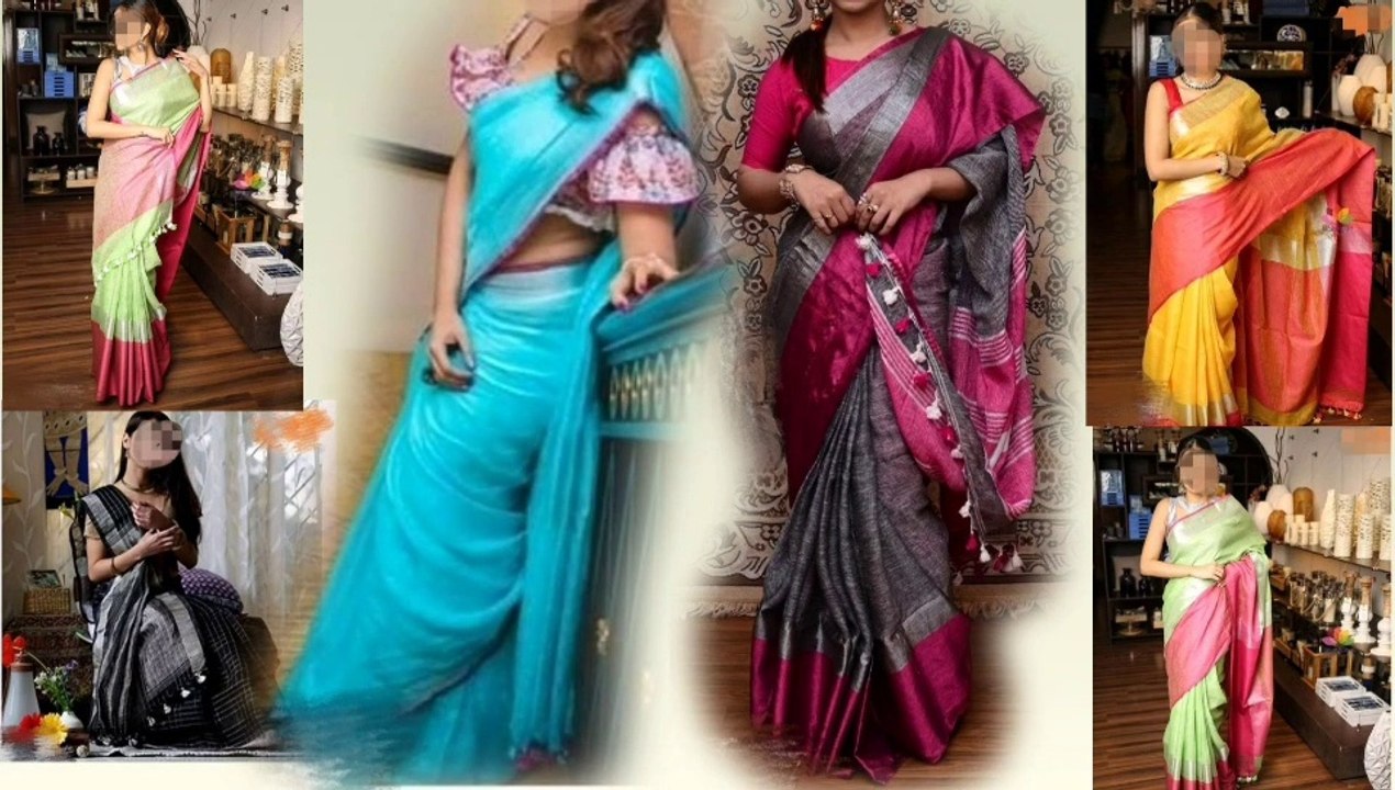 Attractive  Linen Saree