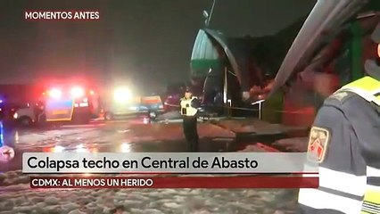 Asi colapso el techo de la Central de Abasto por fuertes lluvias