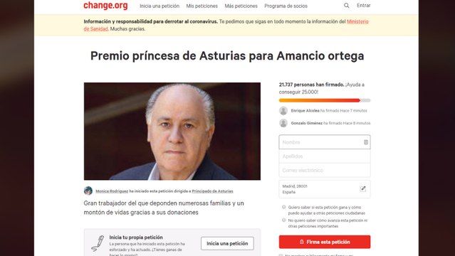 Amancio Ortega, propuesto para el Premio Princesa de Asturias de la Concordia