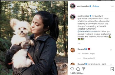 Camila Mendes encourages dog adoption