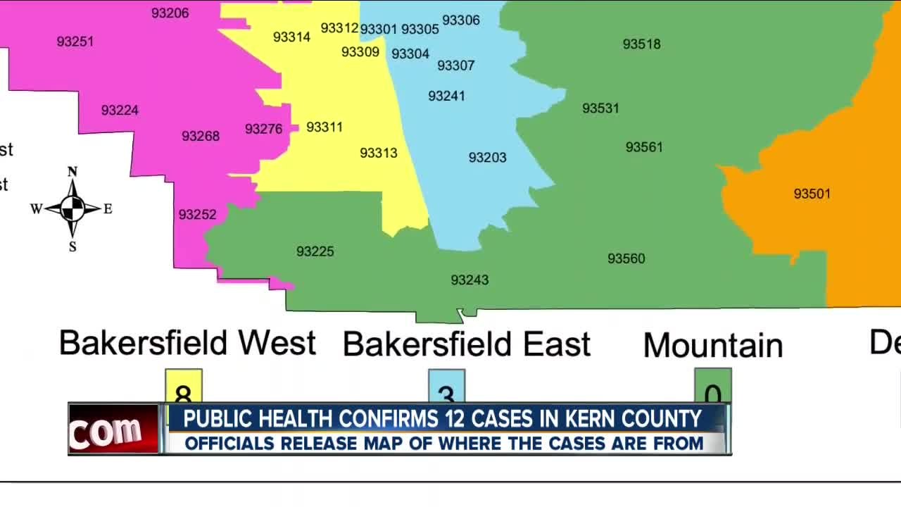 Kern County Public Health releases map of confirmed COVID19 cases
