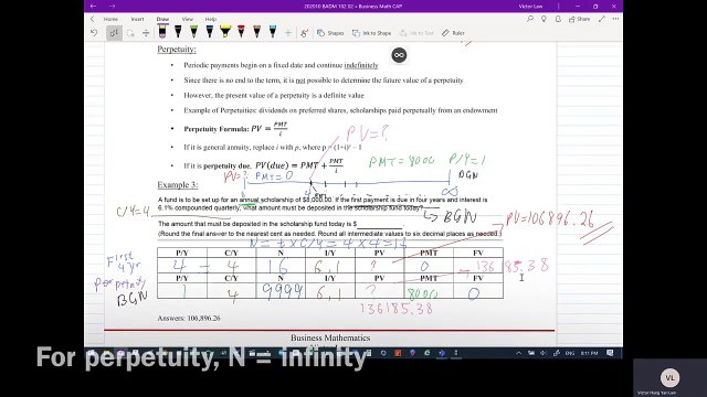 Annuities Due, Deferred Annuities and Perpetuities 004