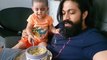 ಅಪ್ಪನನ್ನು ಹೆದರಿಸಿದ ರೌಡಿ ಬೇಬಿ ಐರಾ..!  | Ayra yash Feeding his dad | Yash & his daughter | Yash
