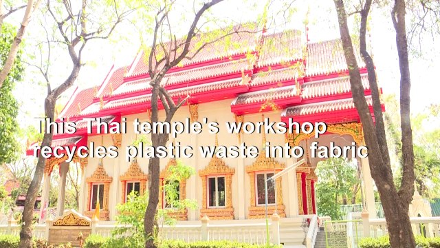 Thai monks make talisman face masks from recycled plastic