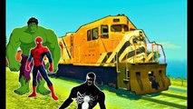 TRAINS for Kids Spiderman VLOG - Train Trouble Cartoon for children with Nursery Rhyme