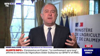 Le ministre de l'Agriculture Didier Guillaume affirme que "le confinement sera long"