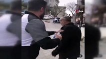 Yaşlı adamı zorla durdurdular, maske takıp başına kolonya döktüler