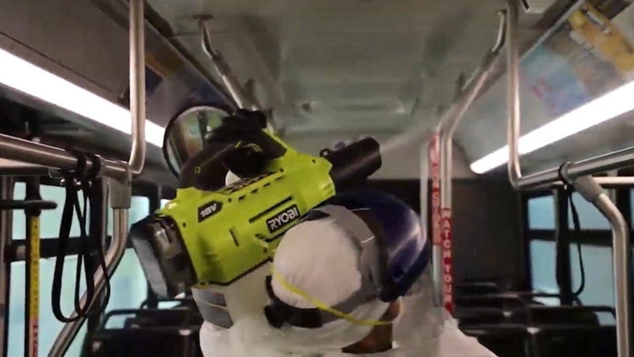 Buses disinfected in effort to stop spread of COVID-19