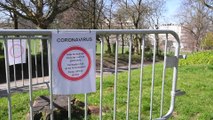 Coronavirus: parc de Forest, il est interdit de marcher ou de jouer sur la pelouse, le parc est ouvert mais uniquement pour emprunter le chemin