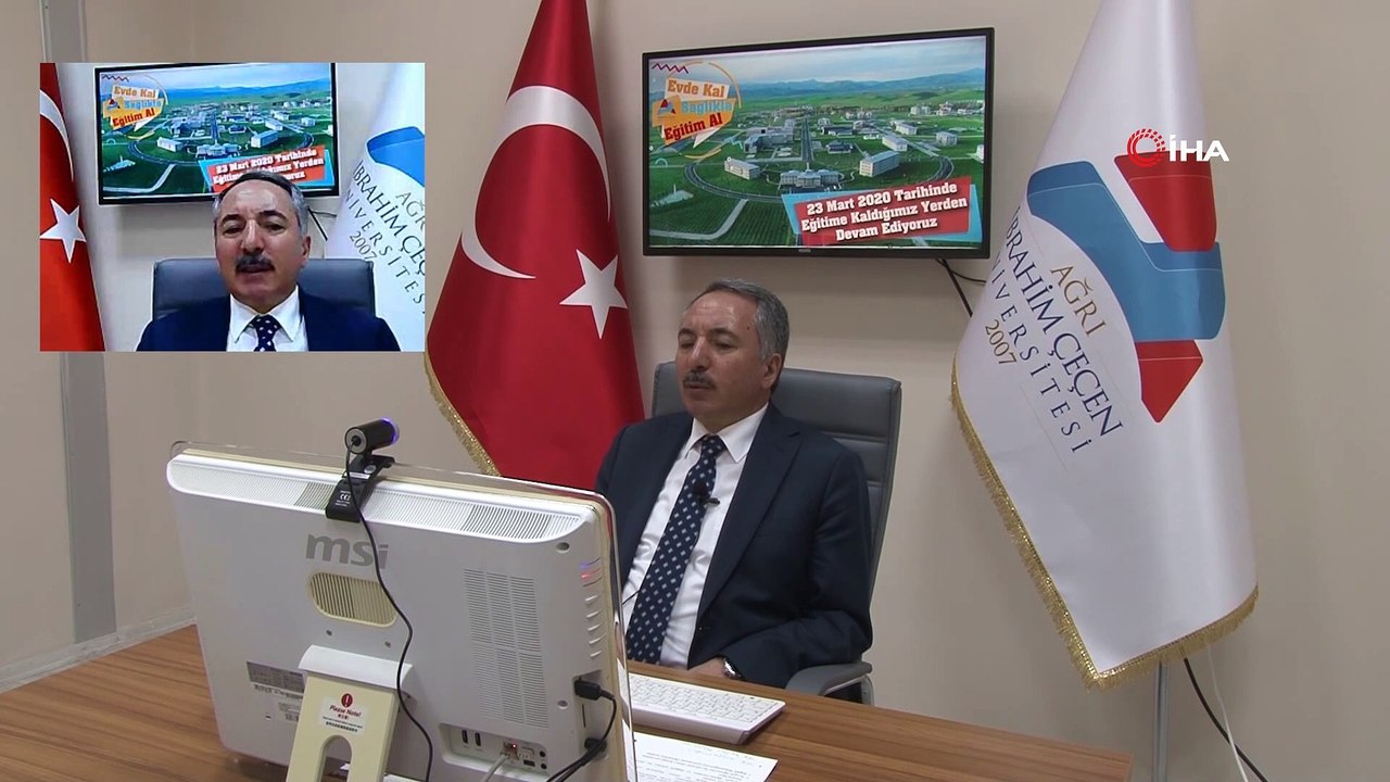 AİÇÜ'de uzaktan eğitimin ilk dersini Rektör Prof. Dr. Karabulut yaptı