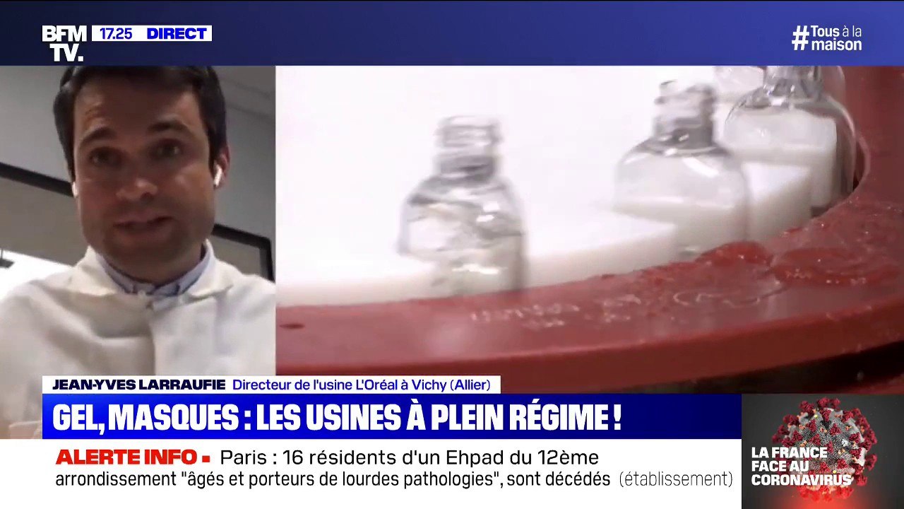 Jean-Yves Larraufie (Directeur de l'usine L'Oréal à Vichy): "Notre usine a été reconfigurée pour produire du gel hydroalcoolique"