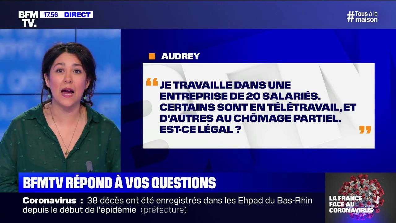 Certains de mes salariés sont en télétravail, d'autres au chômage partiel, est-ce légal? BFMTV vous répond