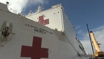 U.S. Navy hospital ship loads up for Los Angeles