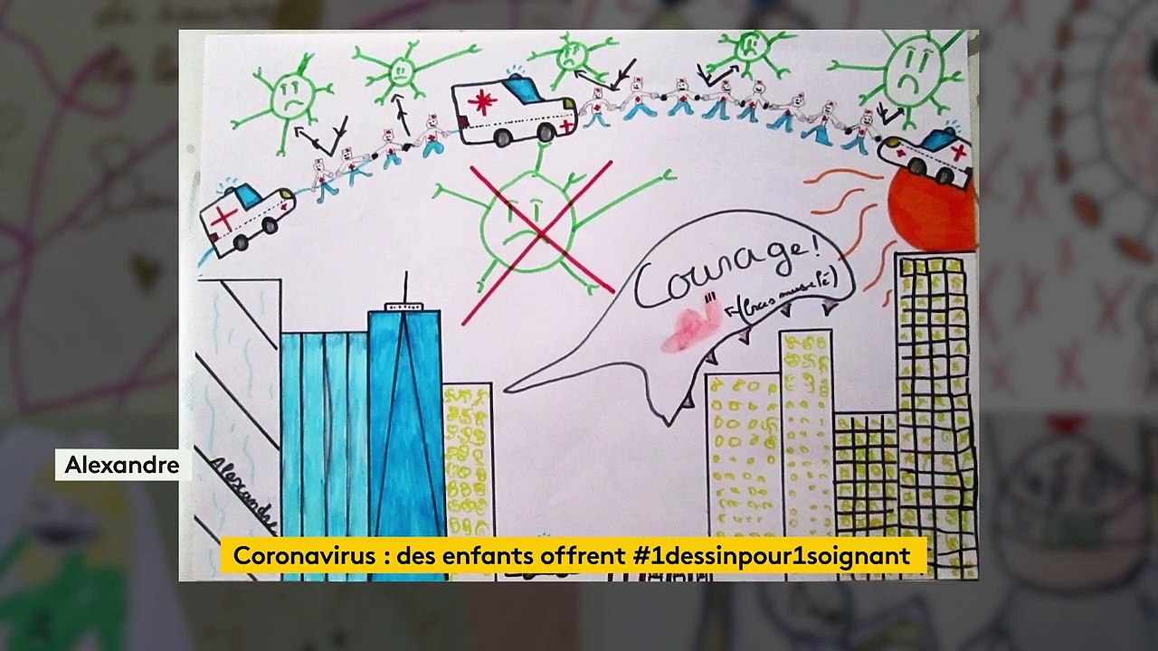 Face au coronavirus, des centaines de dessins d'enfants pour donner de la force au personnel soignant