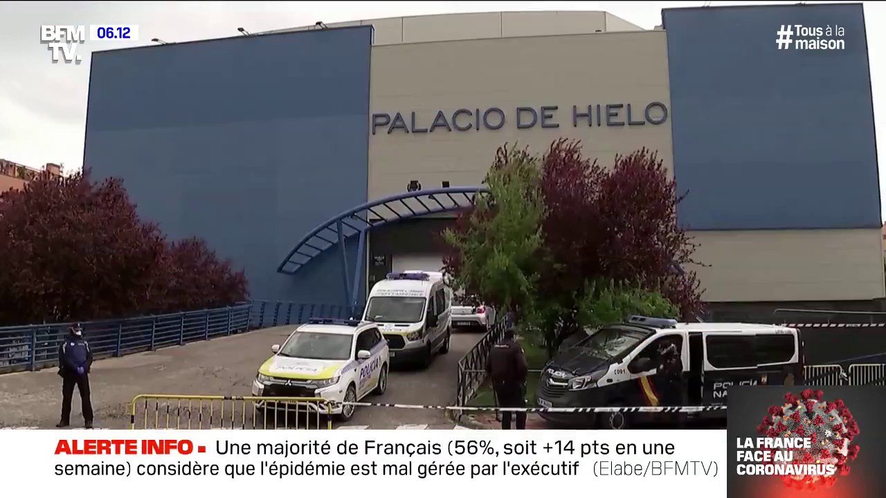 Coronavirus: à Madrid, les autorités ont dû aménager une patinoire en morgue