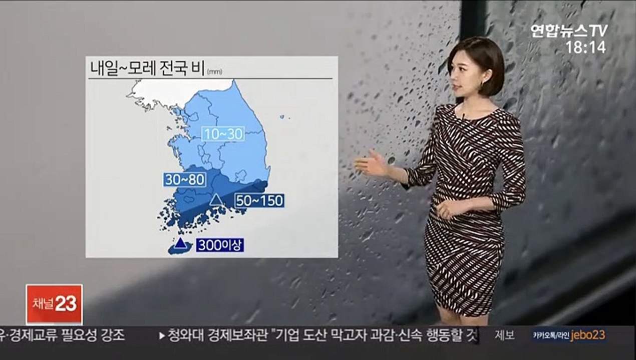 [날씨] 내일 전국 비…제주·남해안 150㎜ 호우