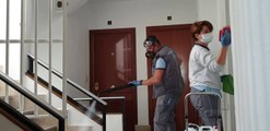 Desinfección en zona comunes de comunidad de propietarios en Madrid