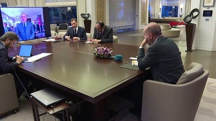 Cumhurbaşkanı Erdoğan bakanlarla video konferansla görüştü